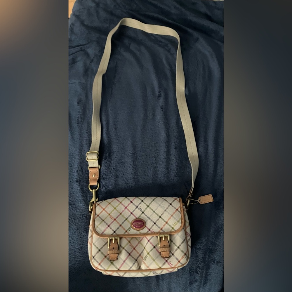 NWOT Coach plaid crossbody bag with magnetic flap